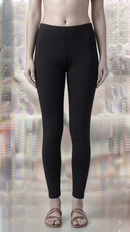 Women's Premium 4-Way Stretch Lycra Ankle Length Leggings | Soft & Breathable High-Waist Tights