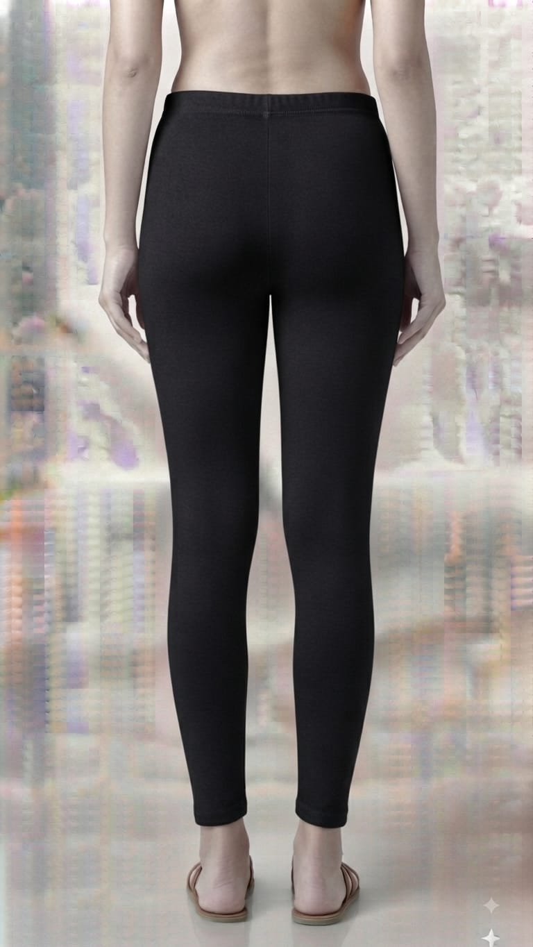 Women's Premium 4-Way Stretch Lycra Ankle Length Leggings | Soft & Breathable High-Waist Tights