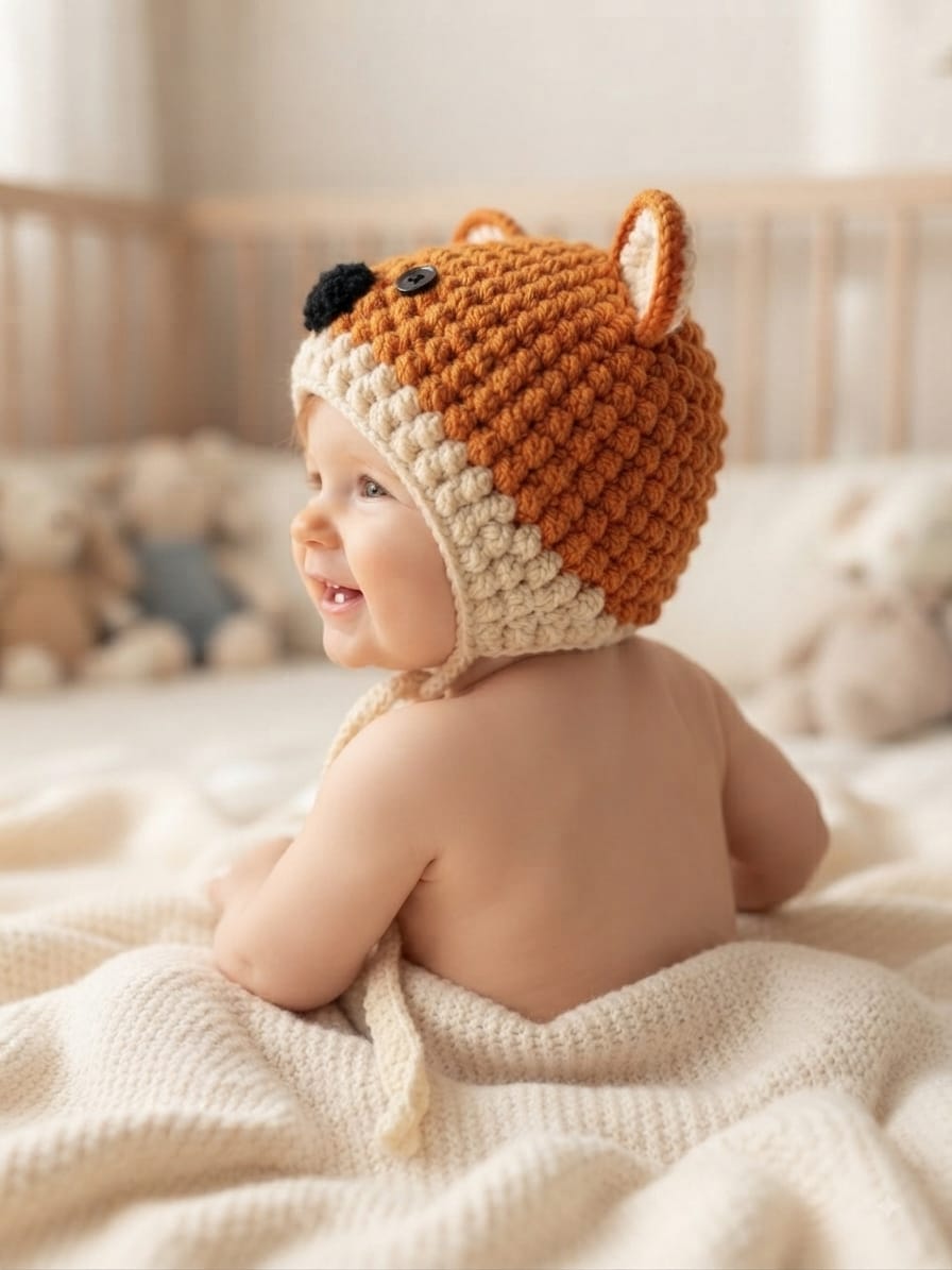 Handmade Animal Ear Woolen Baby Cap