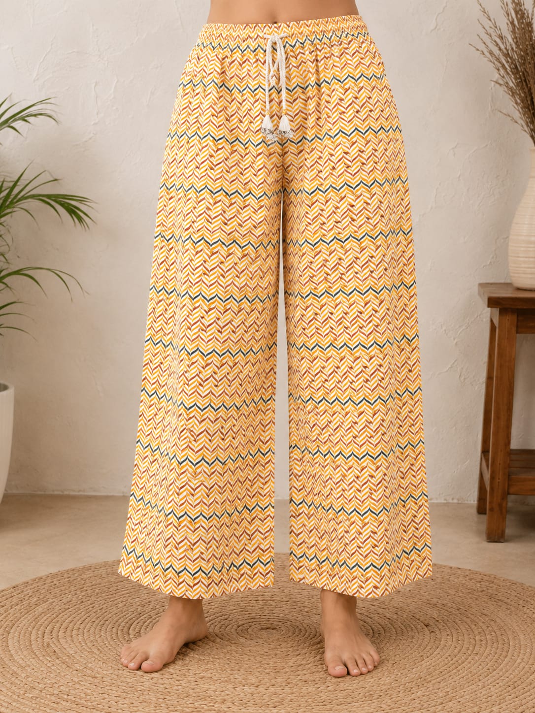 2-Piece Pure Cotton Co-ord Set – Floral Kurta & Palazzo Pants
