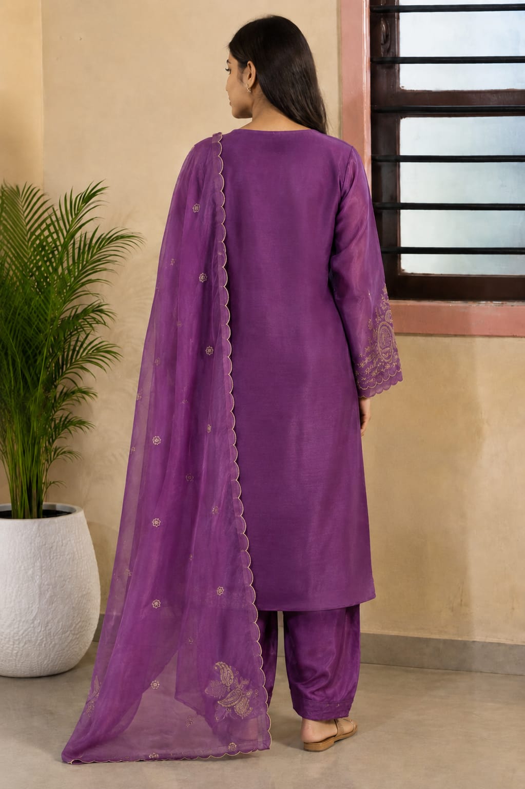 Purple Embroidered Salwar Suit Set | Festive Ethnic Wear