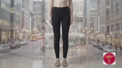 Women's Premium 4-Way Stretch Lycra Ankle Length Leggings | Soft & Breathable High-Waist Tights